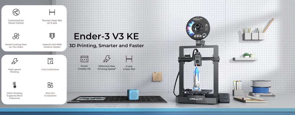 Creality ender-3 v3 ke fdm printer 3d printer 220mm*220mm*240mm build size auto leveling wifi transfer