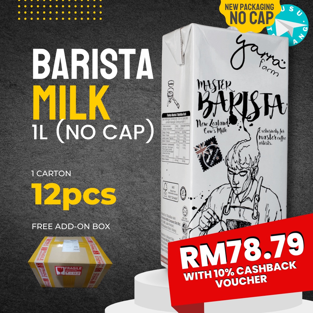 Carton | 12pcs Yarra Master Barista UHT 1L (Susu Barista) by Farm Fresh