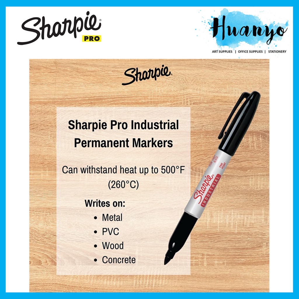 Sharpie Permanent Industrial Permanent Marker, Fine Tip, Black Color  Family, Ink 13601A