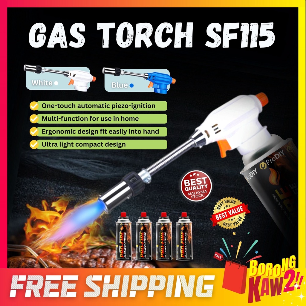 Camping Gas Cooking Multipurpose Butane Gas Torch Gun Fire Maker Flame Gun Welding Torch Pemetik Api Dapur Gas (SF115)