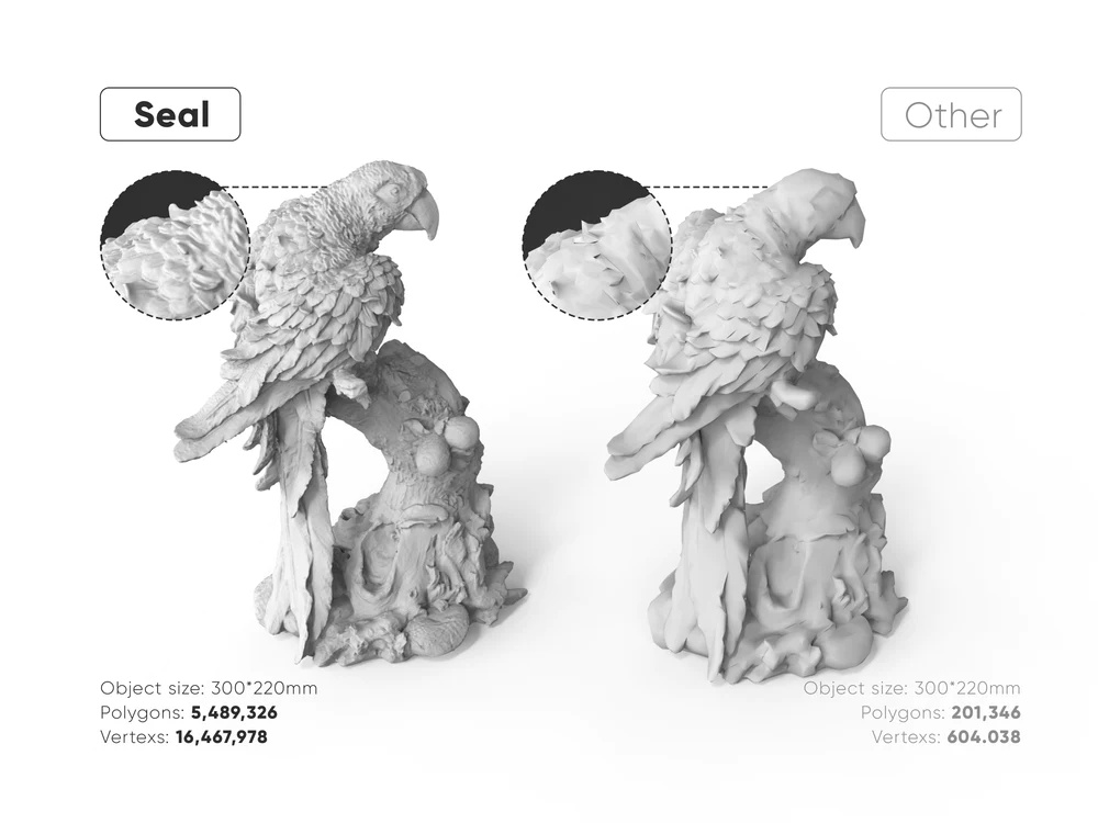 3dmakerpro seal series 3d scanner high precision 0.01mm accuracy vivid textures 24-bit colour depth portable smooth scan