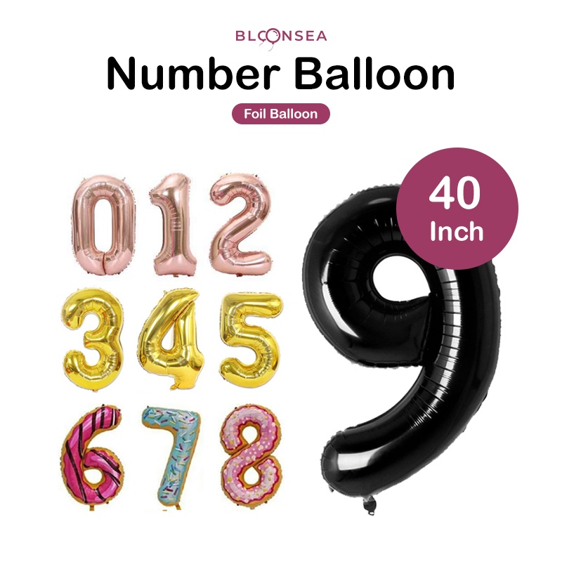 40 Inch Super Large Size Number Aluminium Foil Balloon 0 to 9 Digital Happy Birthday Helium Gas Float Bobo Belon Nombor