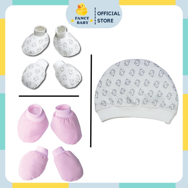 Unisex Infant Newborn Baby Mittens Booties Set Baby Bonnet Bayi Sarung Tangan dan Kaki Bayi Topi