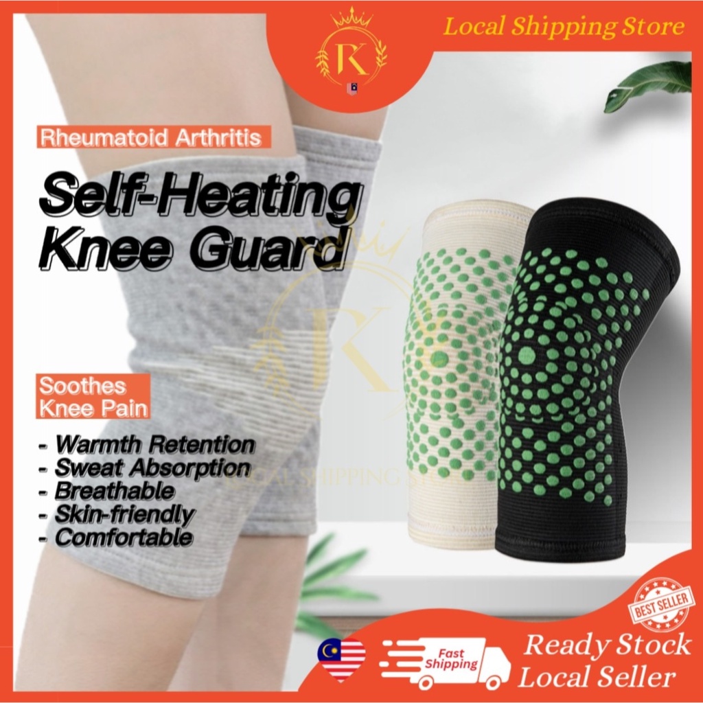 Sarung Lutut Berhaba Herbal Self heat Knee Protector Pad Pain Relief Support Massage Sakit Kaki Ubat Orang Tua Tongkat艾草
