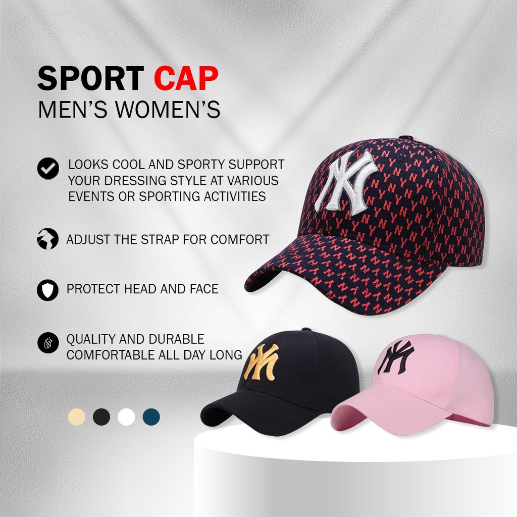 Fashion NY New York Baseball Cap For Unisex Casual Sport Korean Fashion Unisex Men Women Adjustable Baseball Hat Navy