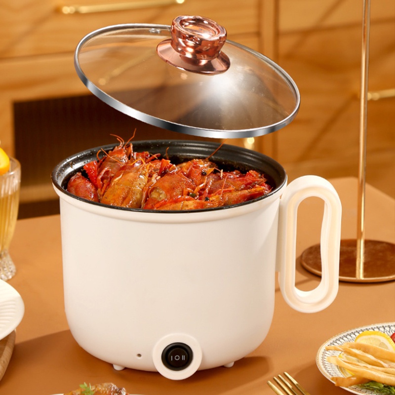 220V 800W 1.5L Electric Cooking Pot Non-Stick Multi Cooker Household Mini  Portable Frying Machine Easy Operation