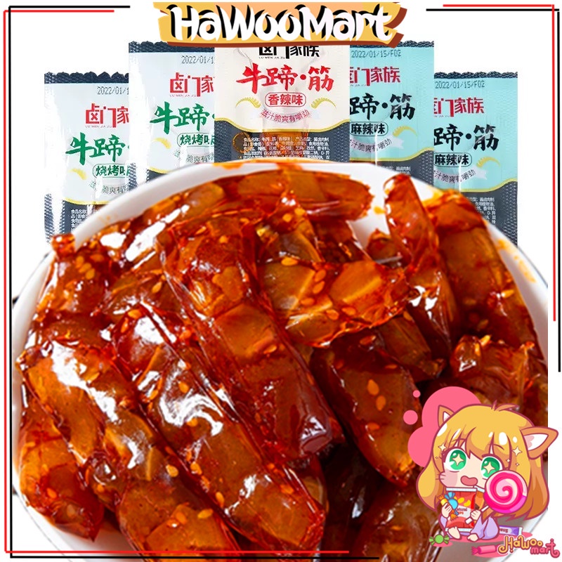 【卤门家族】牛蹄筋 Beef Tendon 抖音同款 TikTok Viral 香辣味 Spicy 烧烤味 BBQ 即食零食 Instant Snack 高蛋白 High Protein 休闲小吃 Chewy Jerky
