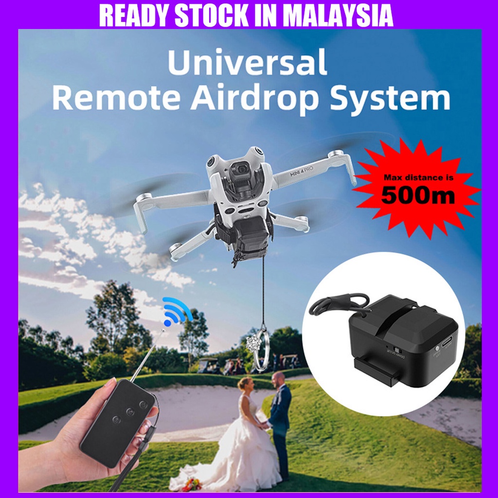 Universal Drone Air Dropper System Max 500m Distance Wedding Delivery Device Transport Rescue Remote Thrower Compatible