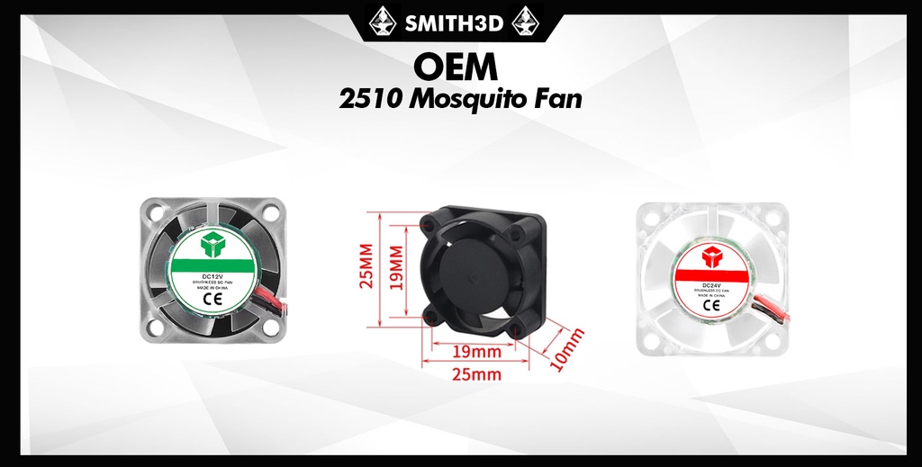 2510 12v 24v dc mosquito fan 25x25x10mm for 3d printer fan replacement spare parts dc brushless cooling fan