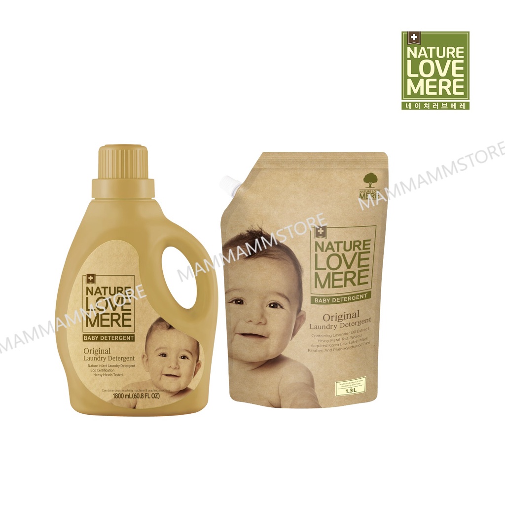 Nature Love Mere Baby Laundry Detergent Original in Container 1800ml/ Refill 1300ml