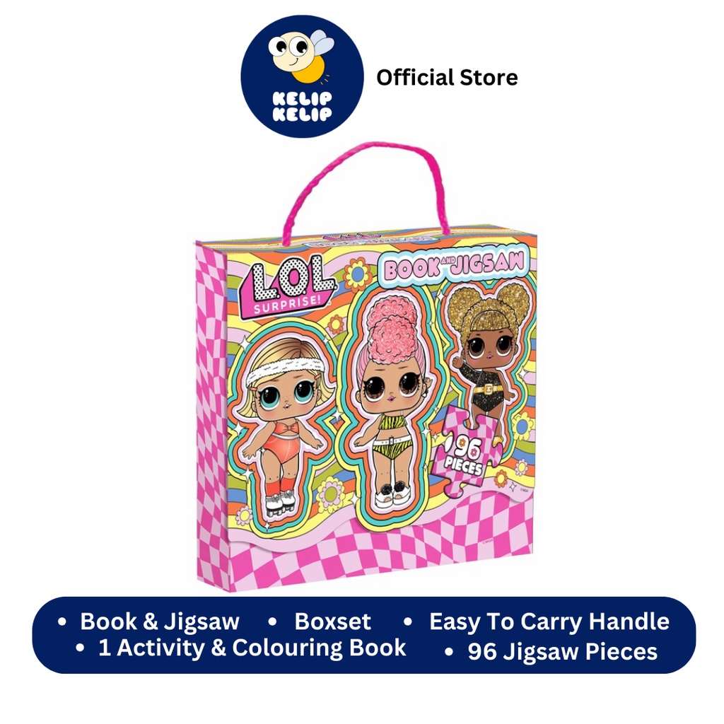 Lol Surprise Book & Jigsaw Gift Set For Kids (Boxset) With 96 Pieces & Colouring Book