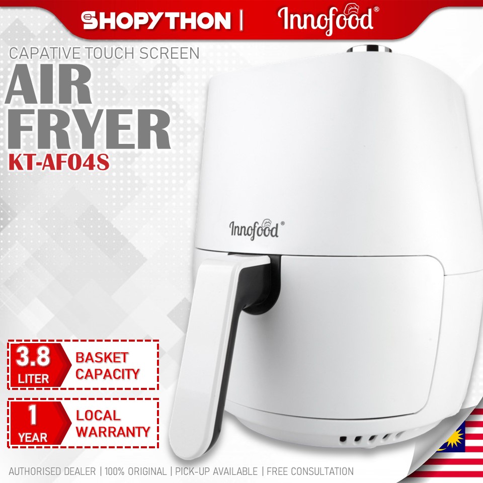 INNOFOOD Air Fryer KT-AF04S (3.8L/1300W) Capacitive Touch Screen White Dehydrate Function Big Capacity Multi Function