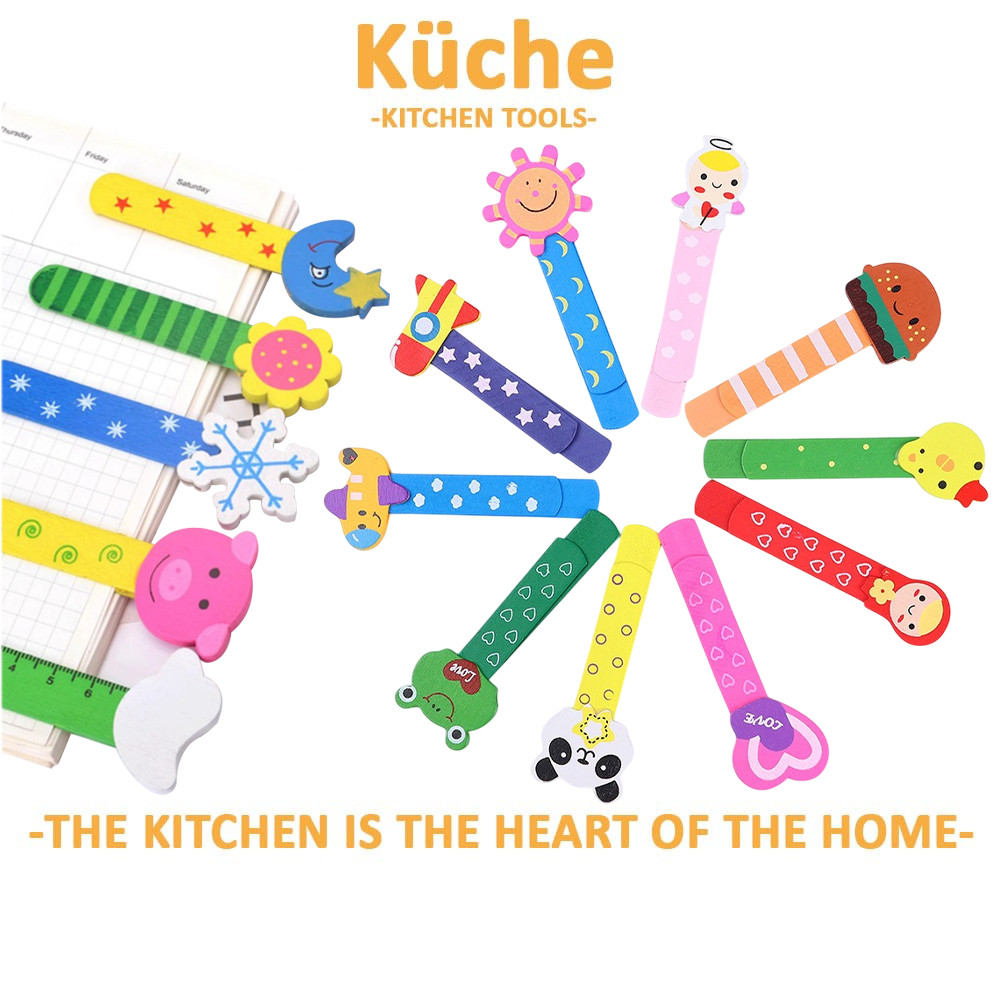 KUCHE Eco-Friendly Wooden Ruler Bookmark Creative Colorful Animal Bookmark Student Kid Stationery Supplies Gifts