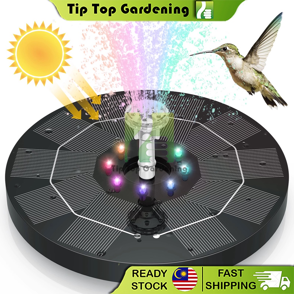 Solar Power Water Pump With LED Outdoor Garden Pond Pool Floating Solar Powered Water Fountain Bird Bath