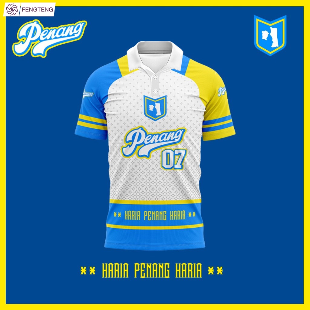 【FENGTENG】Free Custom  Number Pulau Pinang Pulau Mutiara Sublimation Tshirt | Baju Pulau Pinang Haria Penang Haria | Baju Lelaki