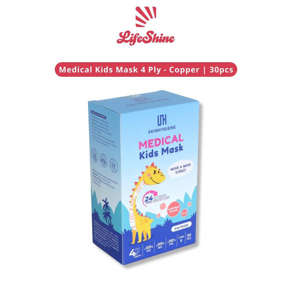 Skin Hygiene Medical Kids 4 Ply Mask - Copper Oxide (30 Pcs/Box)