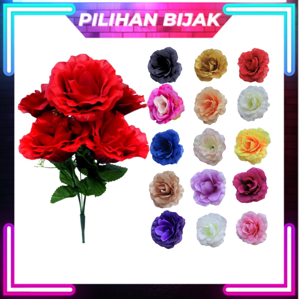 5 Kuntum Bunga Rose Artificial Rose Hand Bouquet Bunga Hiasan Wedding Flower Home Decoration Artificial Flower AF1668