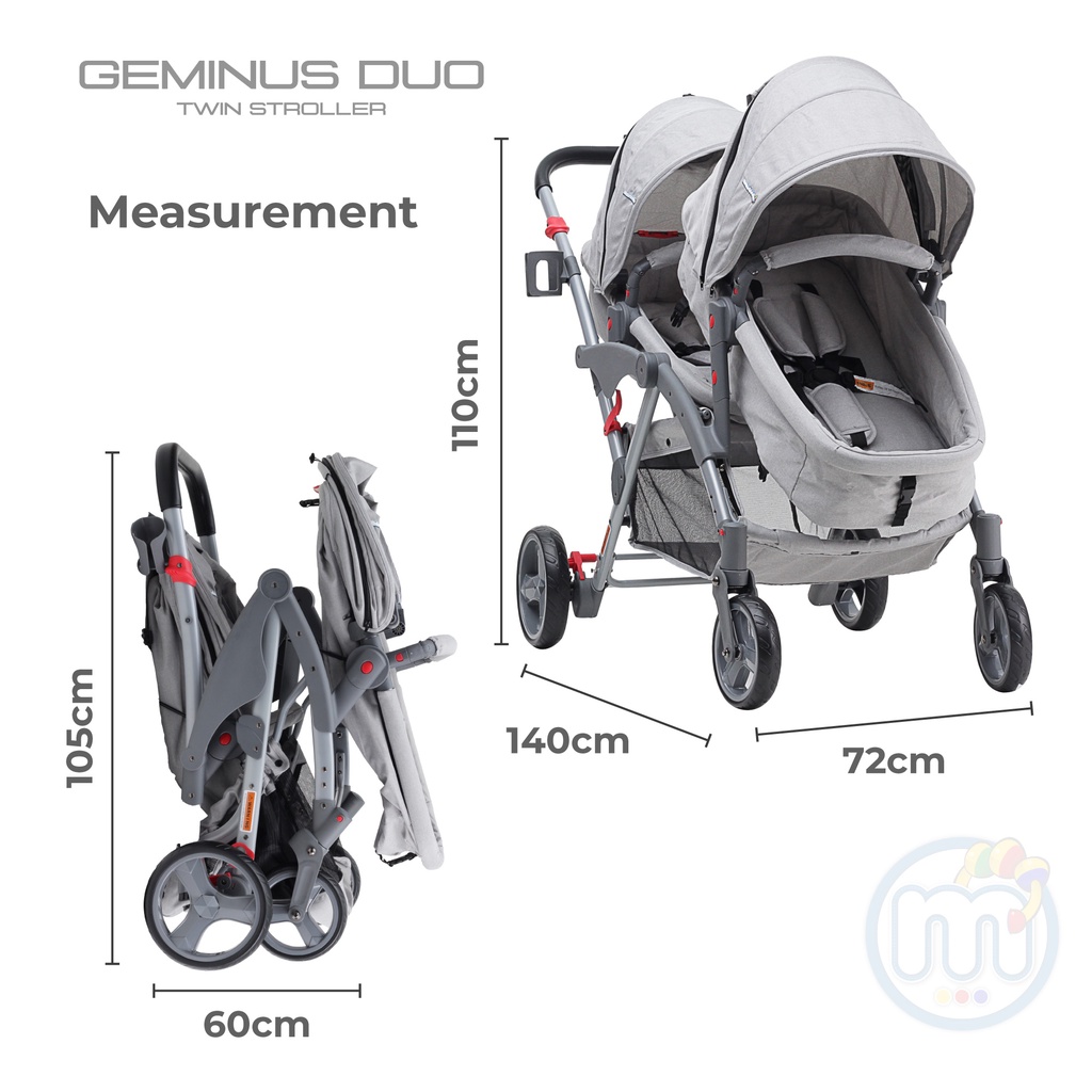 Mamakiddies cheap double pram