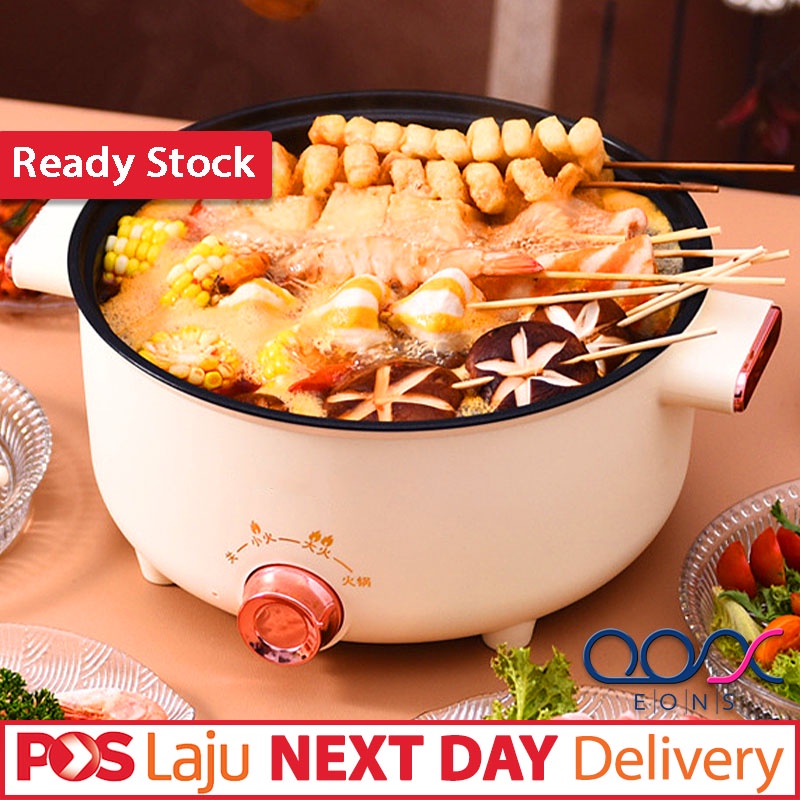 LARGE CAPACITY 💖 3.8L Multifunctional Electric Hot Pot Non-Stick Rice Cookers Cooking Stir Frying Pan Steamer Steamboat