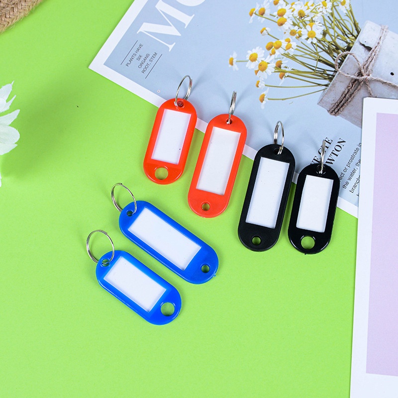 Multi Color Plastic Key Tag Mini Pendant Label Tags Keychain Ring Office Home Car Room Number Keys Marker Organizer