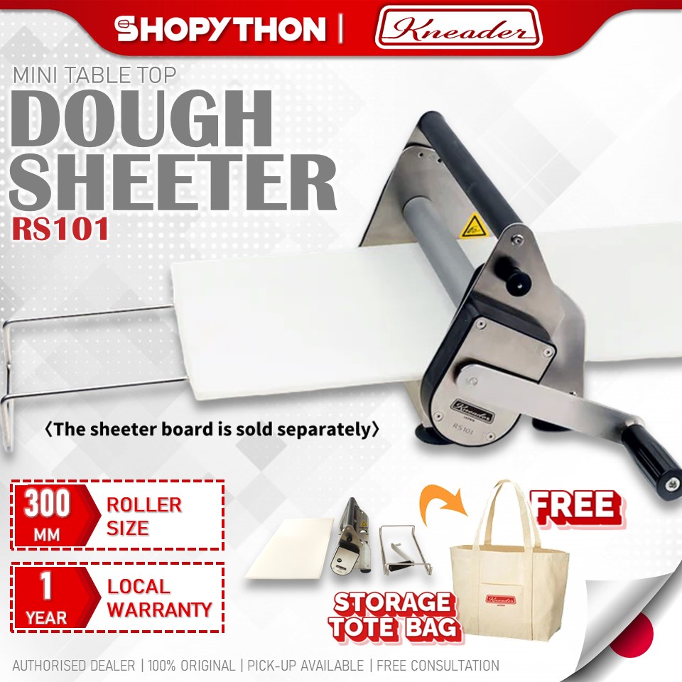 KNEADER Dough Sheeter RS101 Made in Japan Manual Operation Stainless Steel Storage Tote Bag Croissant Maker Pie Roller