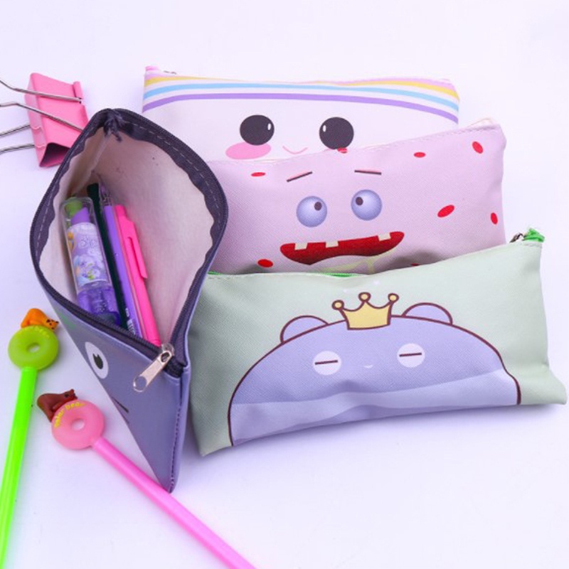 Canvas Pencil Box Makeup Brush Toiletries Coin Storage Pouch Portable Travel Cosmetic Bag Stationery Organizer Case