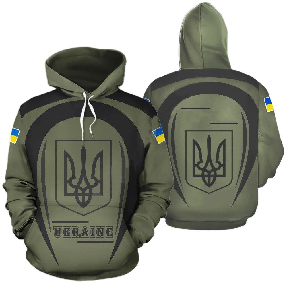 3D Printed Men and Women Hooded, Unisex Hoodies, Camouflage Jacket, Ukrainian Flag, National Emblem, Oversize, Fashion