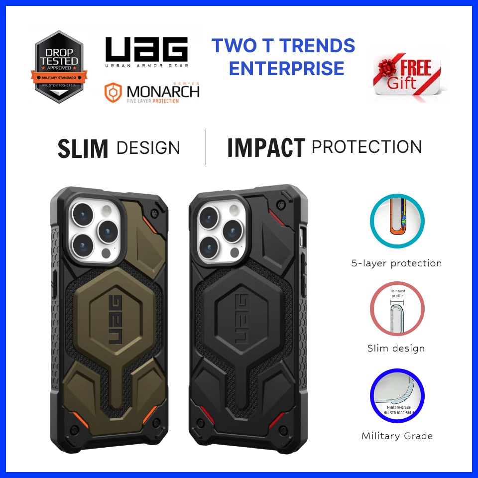 i Phone 15 Pro / i Phone 15 Pro Max UAG Monarch Pro Mag Compatible Military Drop Protection Case Bumper Cover ORI