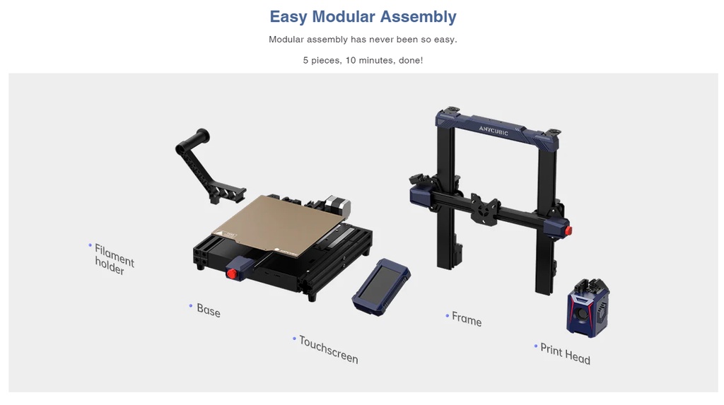 Anycubic kobra 2 3d printer auto leveling, fdm 3d printers with leviq 2.0 leveling and magnet plate 220x220x250mm