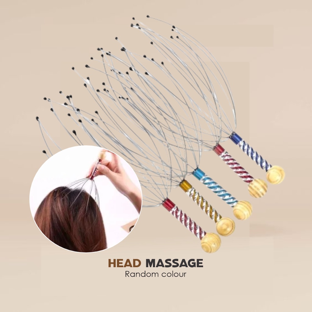 BSU Head Massage Octopus Neck Scalp Massager Stress Release Relax Tool Heath Care Claw Acupuncture Alat Urut Kepala