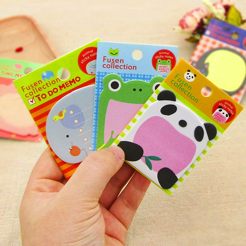 Cute Animal Cartoon Sticky Notepad Message Reminder Notes Paper Easy Tear Off Memo Pad School Office Stationery Supplies