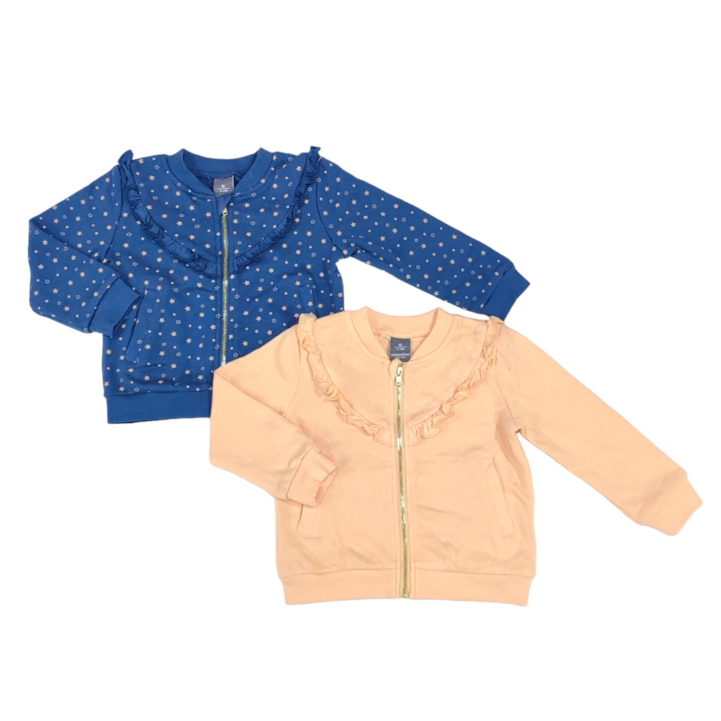 Naturaline baby kids girl sweater jacket blue peach - size 9M-6T