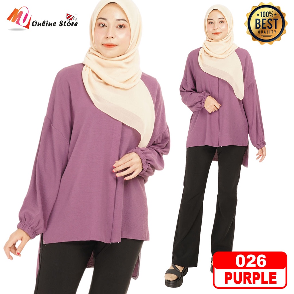 MU BAJU FESYEN WANITA DEWASA / WOMEN BLOUSE / BAJU PLAIN WANITA / BAJU FESYEN WANITA / WOMEN LONG SLEEVES BLOUSE 026