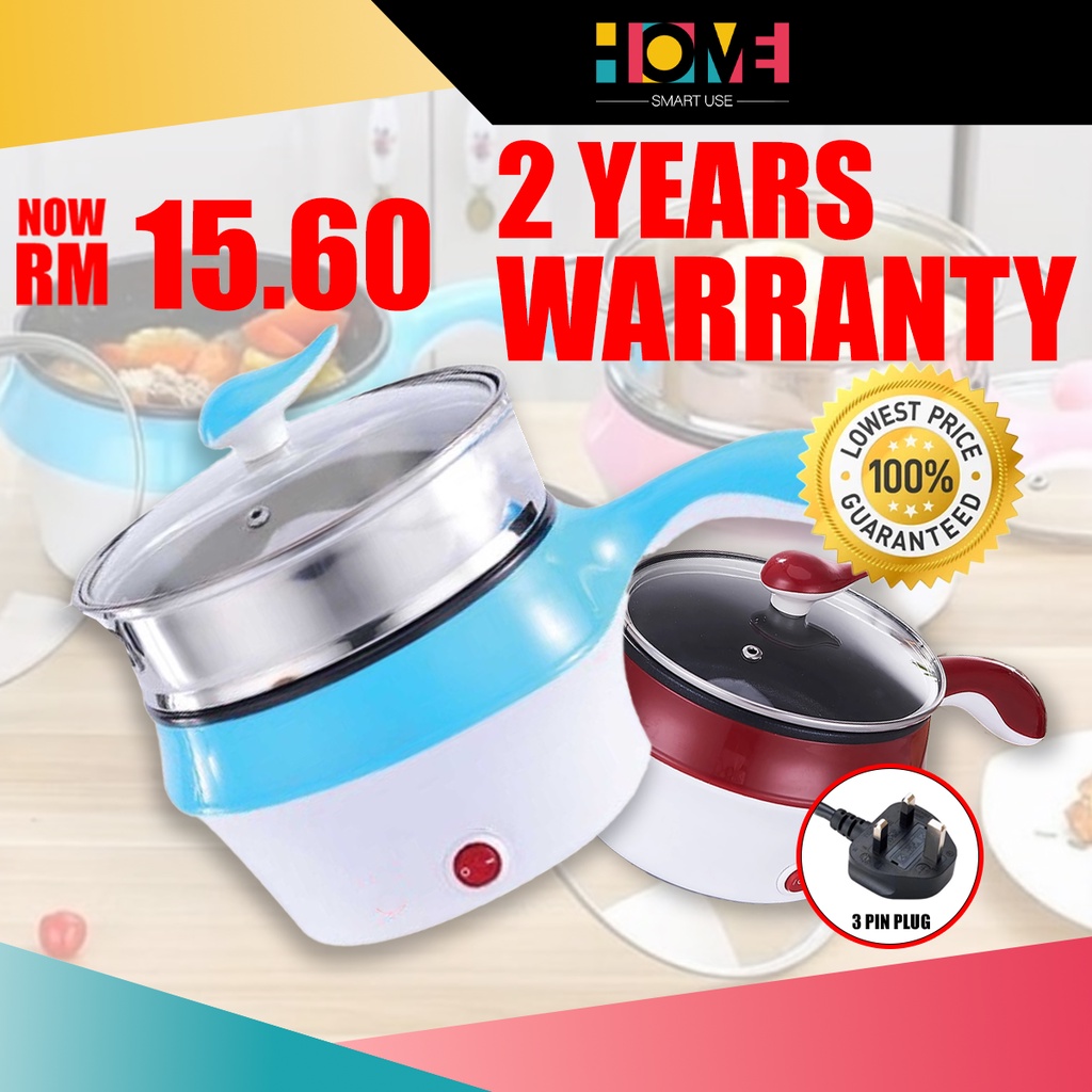 🔥Non Stick🔥 1.2L Electric Cooker Multifunction Frying Pan Mini Rice Cooker Periuk Nasi Pengukus Pot Periuk Elektrik