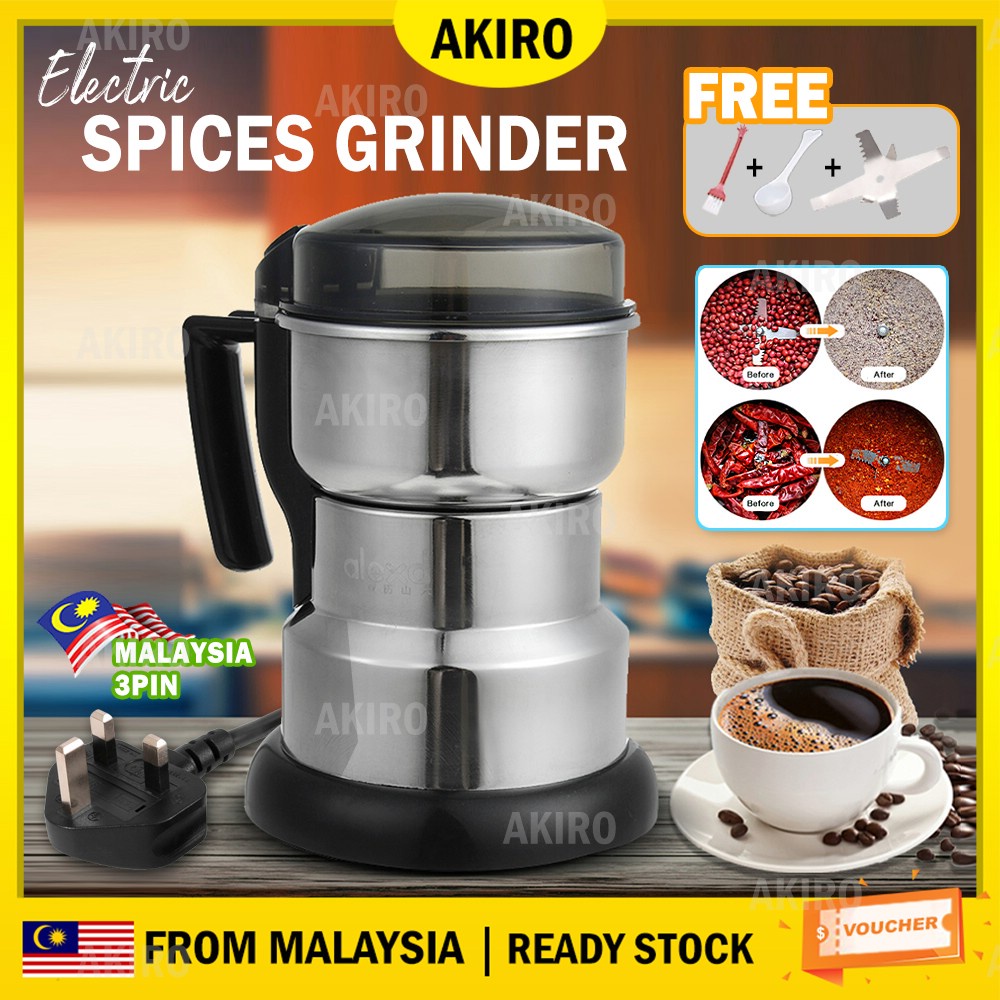 AKIRO 400W Stainless Steel Coffee Grinder MSIA 3 Pin Grains Grinder Food Blender Mill Flour Machine Pengisar Serbuk 研磨机