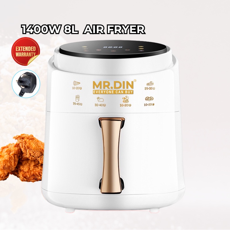 MR.DIN 8L 1400W [1- Year Warranty] Electric Air Fryer Machine Cheap Air Fryer Murah Digital Steam Air Fryer