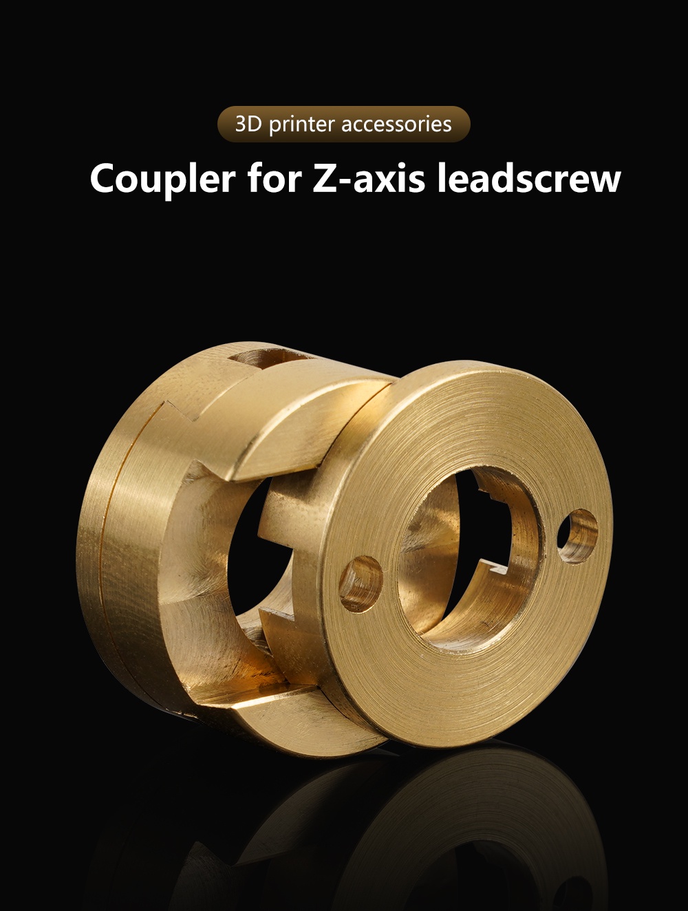 Oldham coupling for 3d printer ender 5 plus ender 3 t8 z-axis lead screw brass coupling