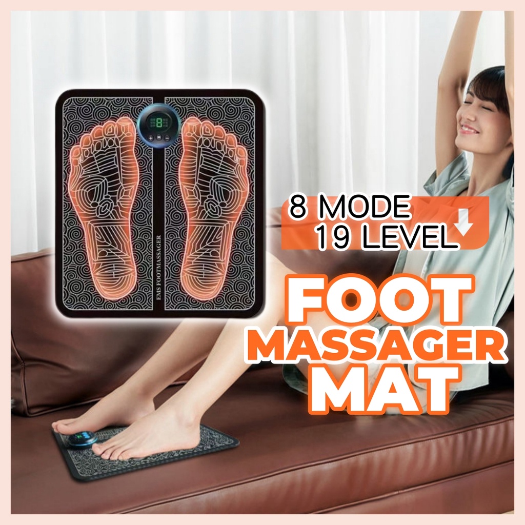 EMS Electric Foot Massager Pad USB Rechargeable Relieve Fatigue Therapy Portable Foot Leg Reshaping Massager Mat