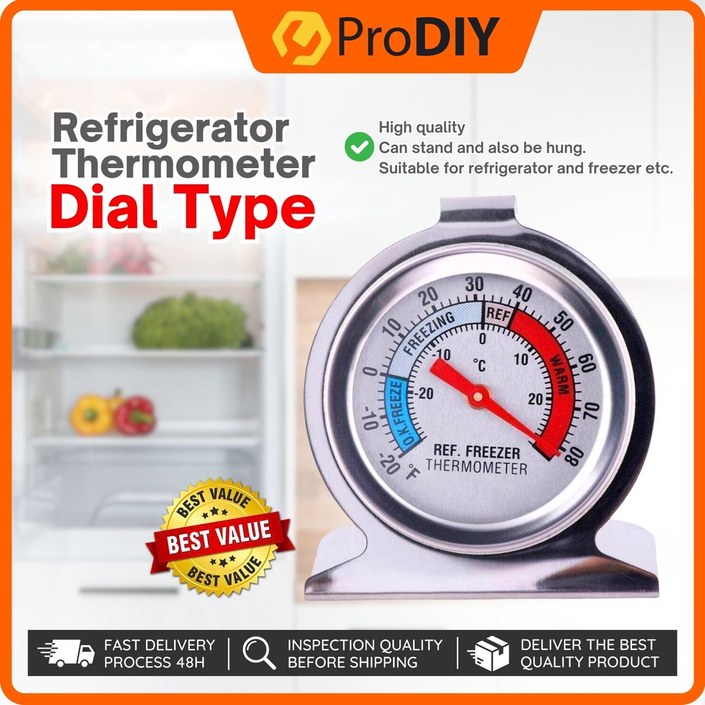 Z-1 Refrigerator Freezer Thermometer Dial Type Temperature Indicator Dial Type Gauge Hang Stand Meter Suhu Peti Sejuk