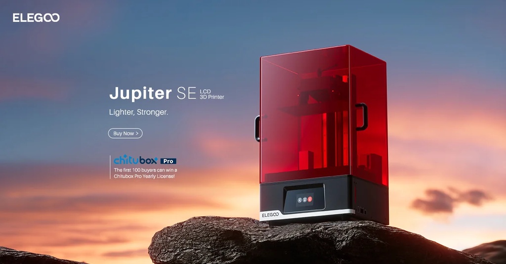 Elegoo jupiter se 6k large resin 3d printer, automatic resin / auto levelling / high speed printing / 4 point levelling