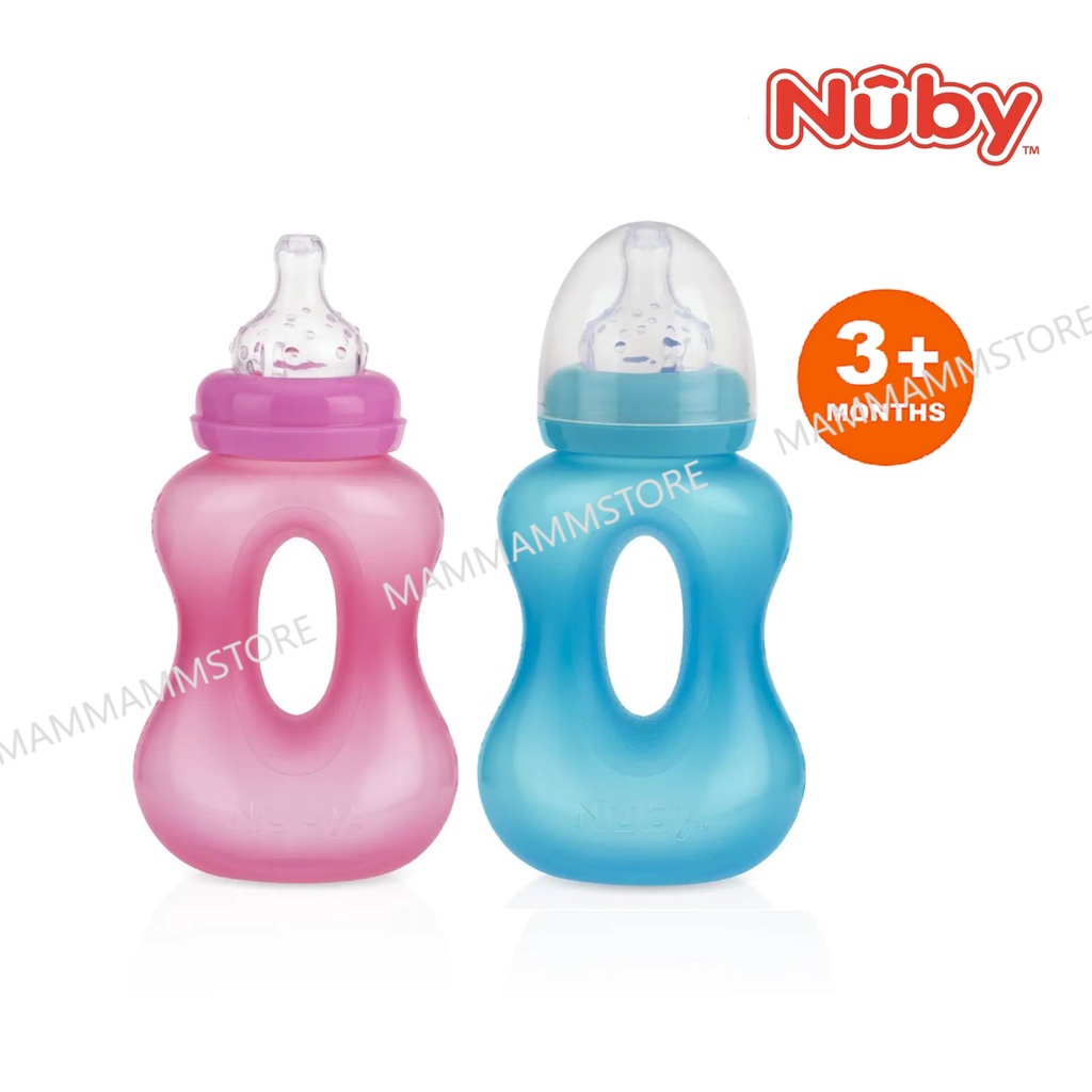 Nuby No Spill Wide Neck Gripper Pal Bottle 270ml NB1239 for 3 months