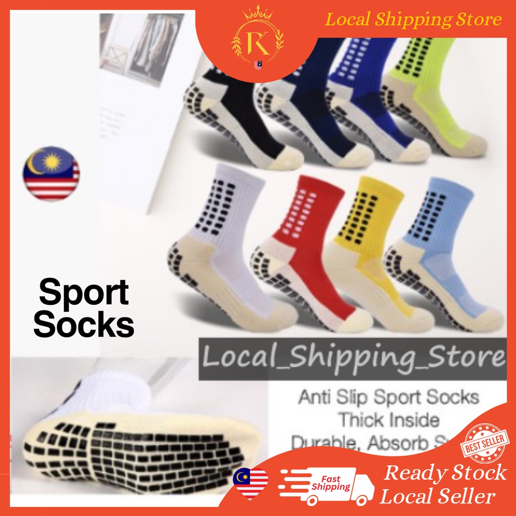 【LOCAL SHIP】⚽Stokin Anti Slip High Quality Socks Size Medium Football Sport Soccer Exercise Basketball Badminton Socks⚽