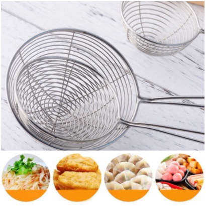 , , Strainer Shop Pot Silicone Handle Colander Stainless Steel Pearl Milk Tea Tapioca