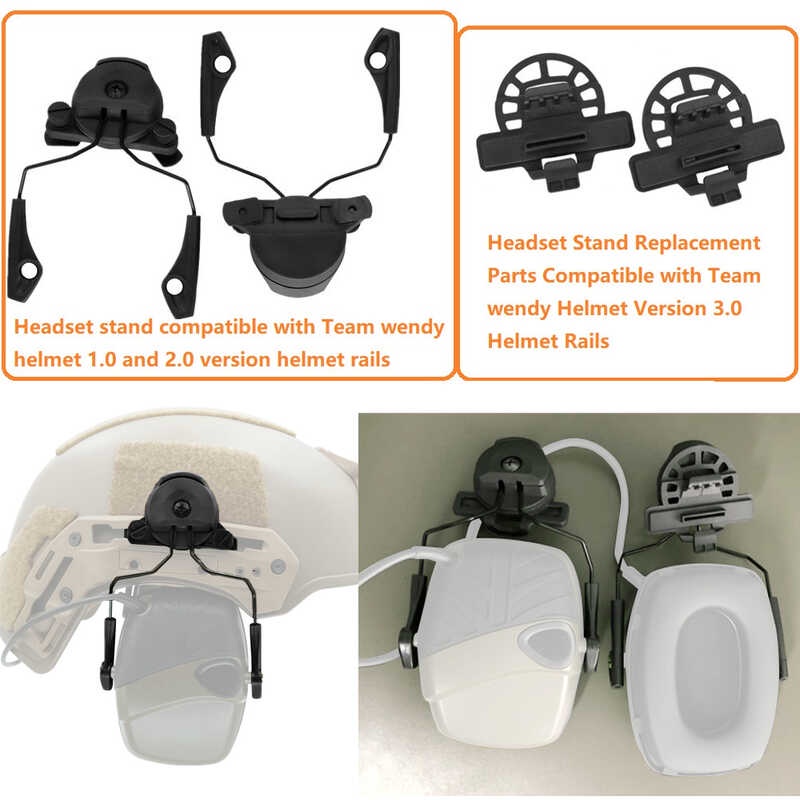 Tactical Headset Stand for Team Wendy 1.0,2.0,3.0 Version Helmet Rail for Howard Impact Sports Airs