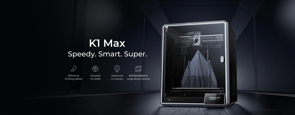Creality k1 max 3d printer 600mm/s speed 300 x 300 x 300 mm size 300°c high-temperature direct extruder bambulab alt