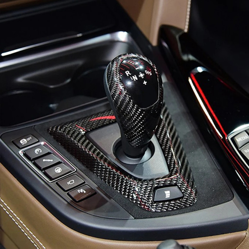 Real Carbon For BMW M2 F87 M3 F80 M4 F82 M5 F83 F10 F85 X5M F86 X6M F12 F13 Car Gear Shift Knob Cap Cover Sticker Panel 