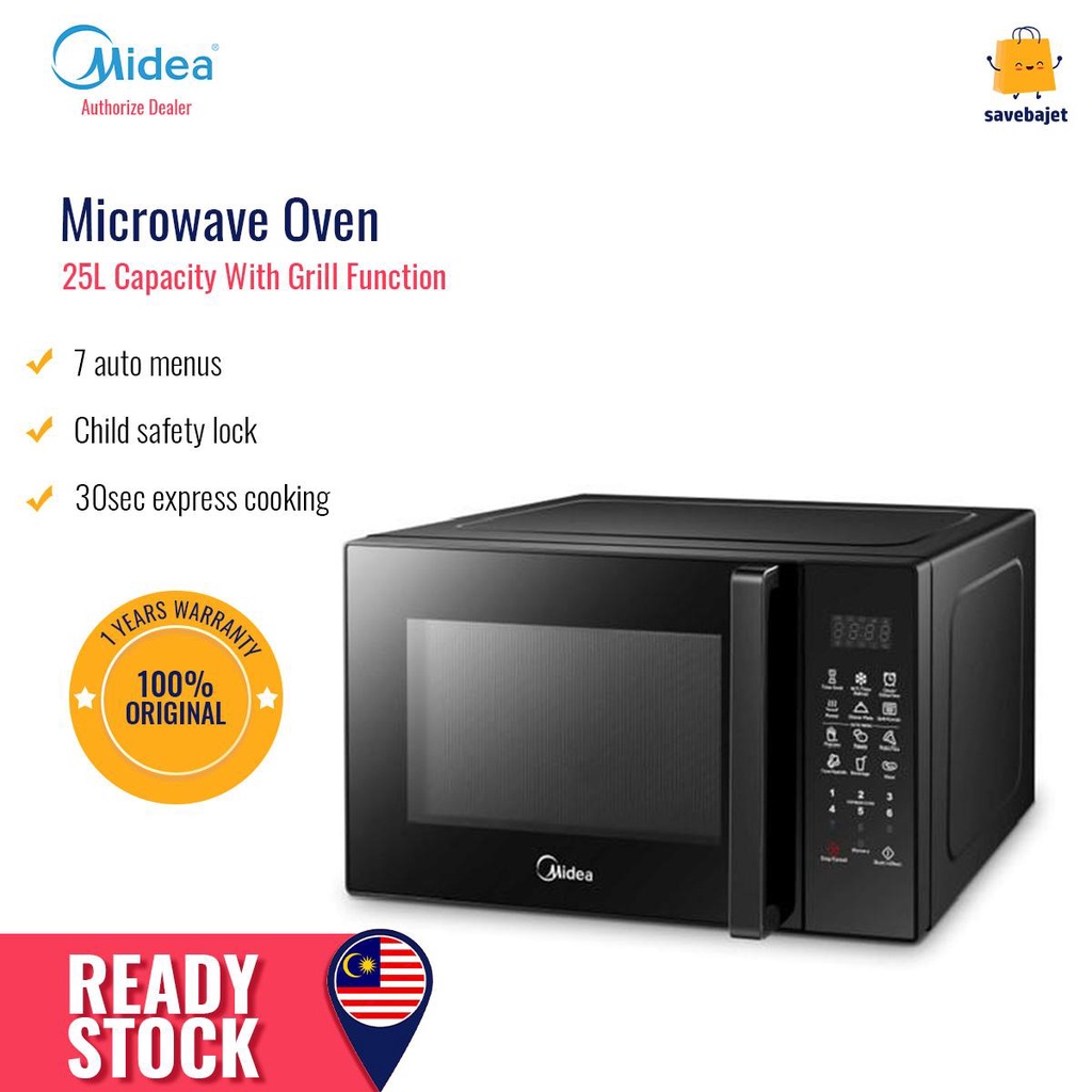 Midea 25L Microwave Oven With Grill Function MMO-EG925EXX