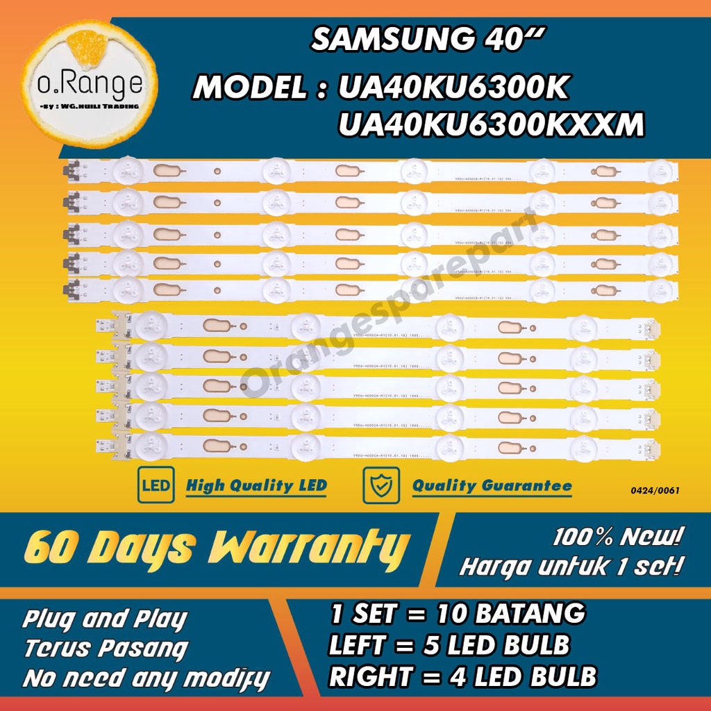 UA40KU6300K / UA40KU6300KXXM SAMSUNG 40'' LED TV BACKLIGHT (LAMPU TV)  UA40KU6300 40KU6300K 40KU6300 40KU6300KXXM