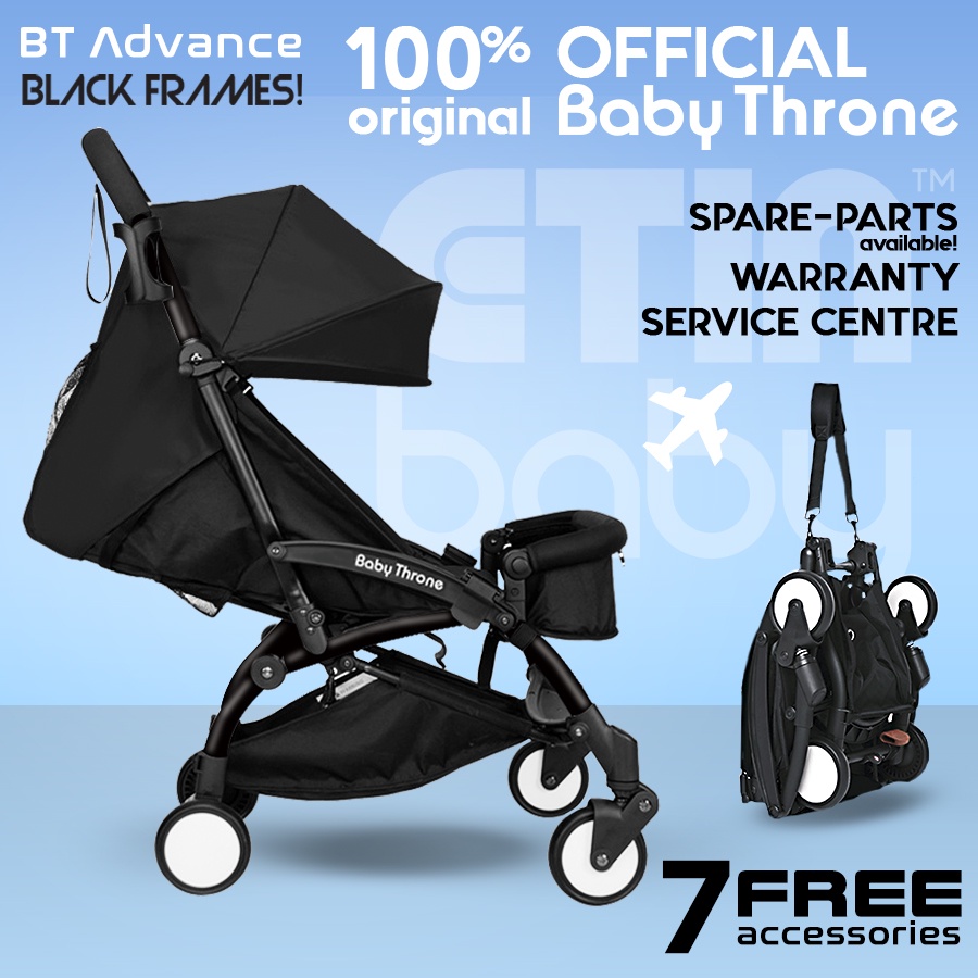 BABY THRONE Advance Baby Stroller [GENUINE] Travel Cabin Compact Foldable Light Weight Newborn Trolley Bayi Push Chair
