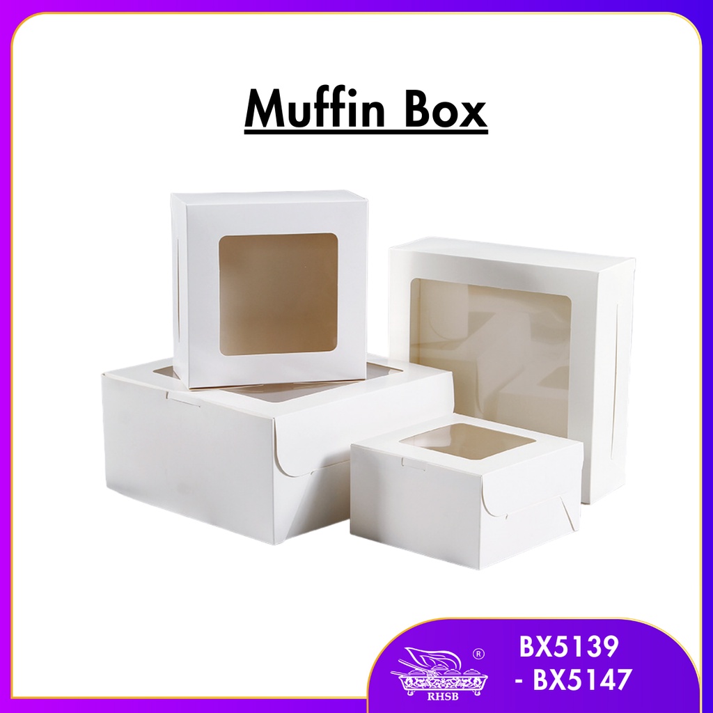 WINDOW MUFFIN BOX/ EXTRA THICK CAKE BOX/ FOLDING BOX WITH WINDOW/ KOTAK KUIH TALAM/ KOTAK CUPCAKE/ KOTAK KEK TINGKAP